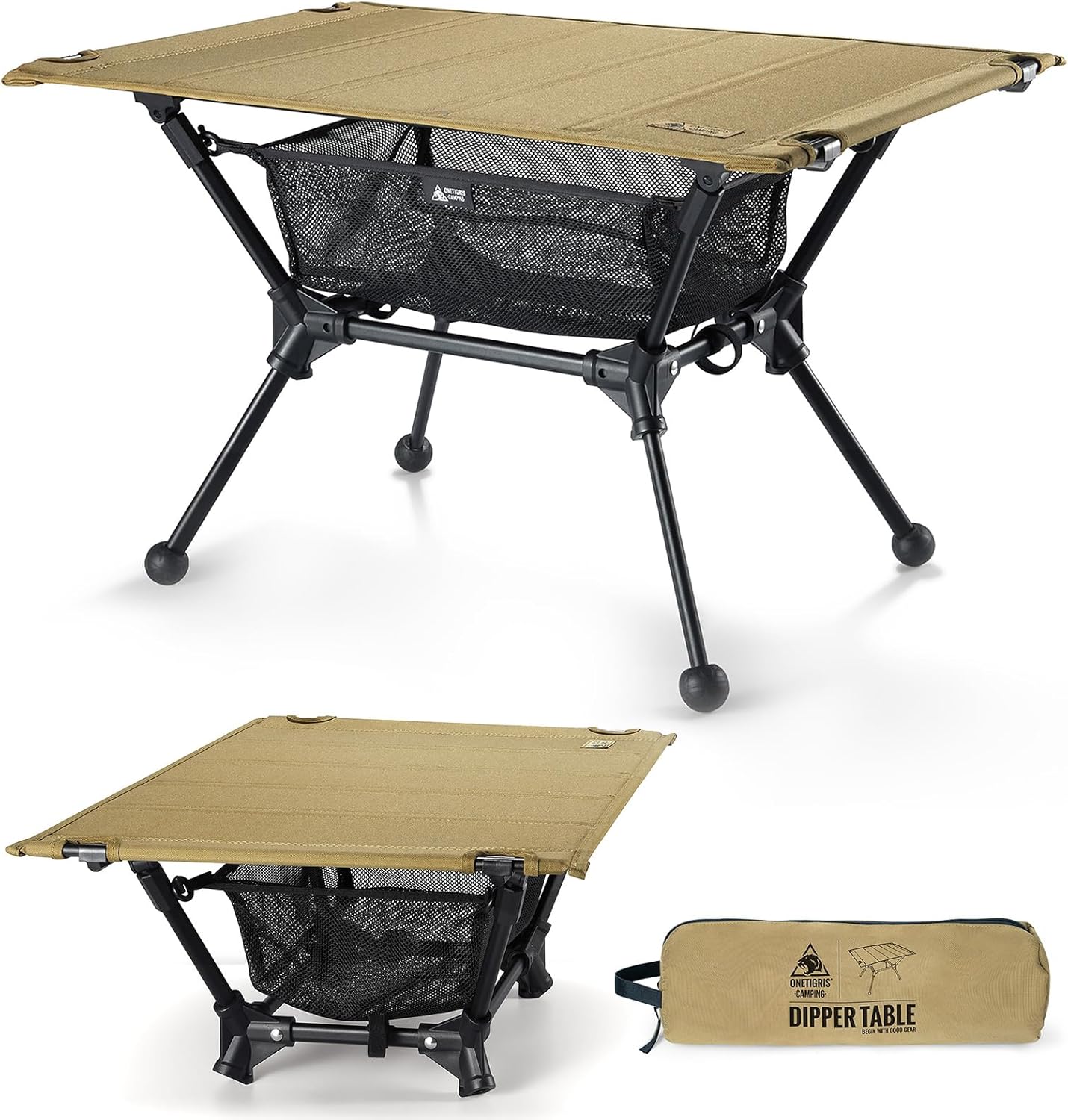 ONETIGRIS Dipper Camping Table, Lightweight Portable Folding Table with Mesh Storage Net, High/Low Options, Ideal for Camping, Hiking, Tailgating, Beach, Picnic, Travel, Backyard - Image 7