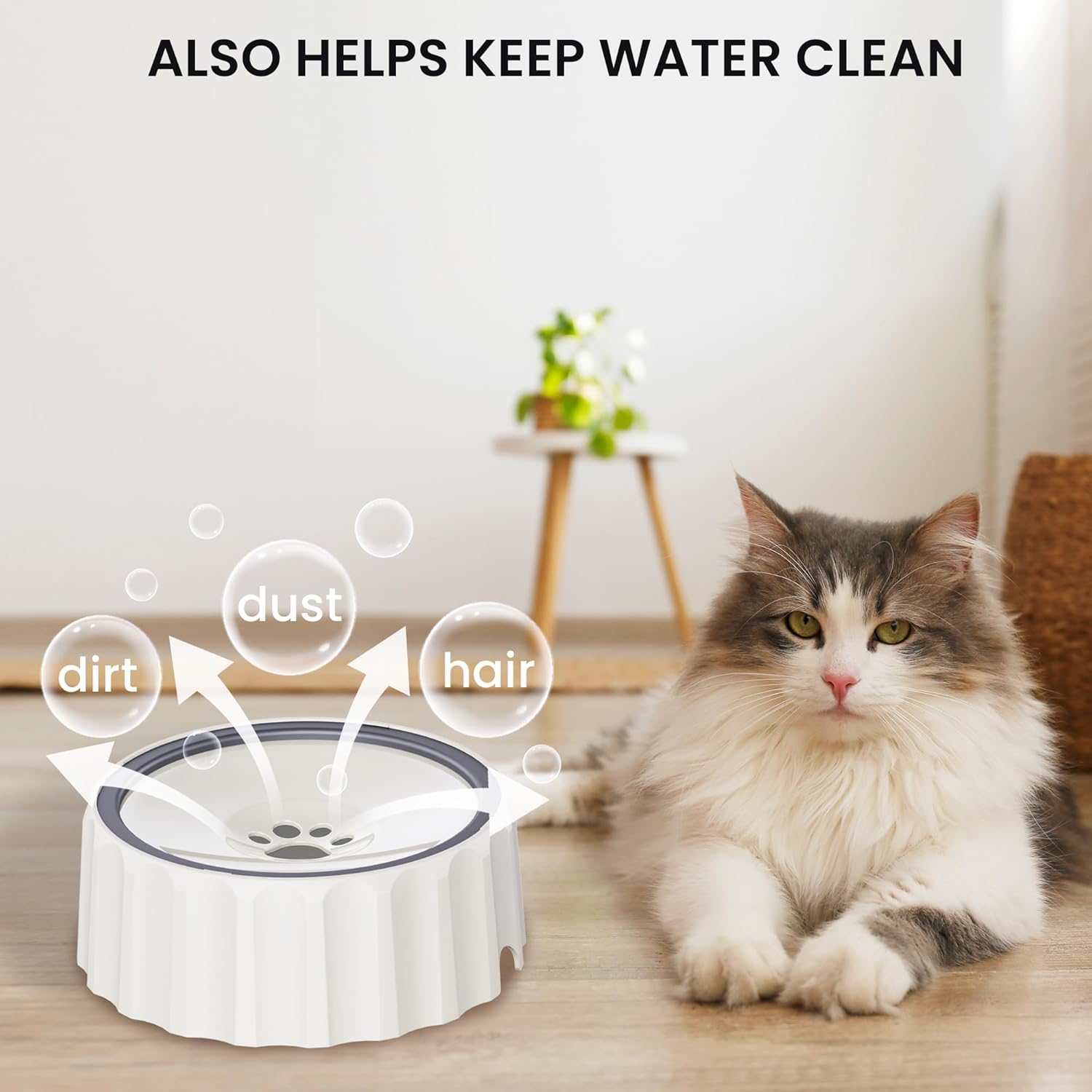 Non Spill Dog Water Bowl, Slow Drink No Slip Splash-Free Pet Water Bowl with Large Capacity Vehicle Carried Pet Water Water Bowl for Dogs and Cats Puppy, 2L/70oz - Image 6