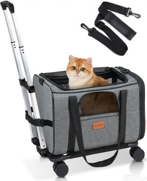 Morpilot Cat Carrier with Wheels Ai...