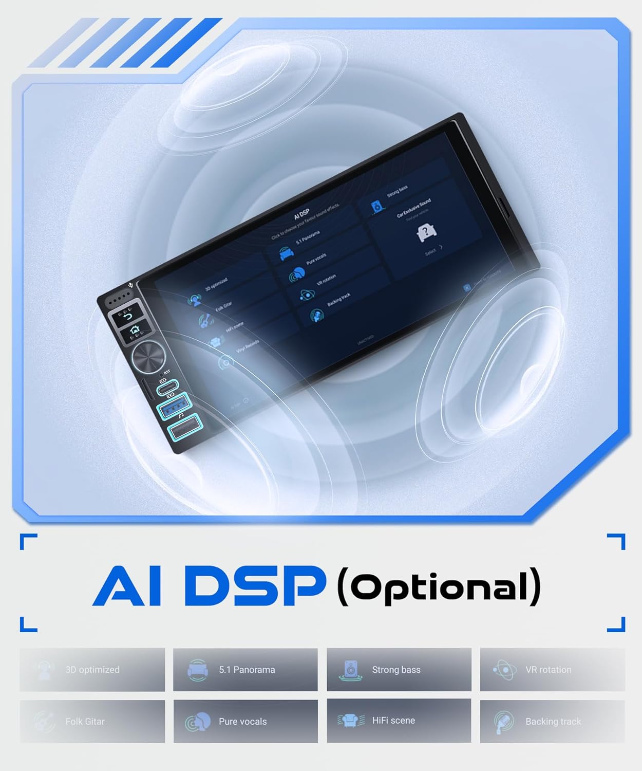 2G 64G Android Single Din Car Radio with Wireless Carplay Android Auto, 6.9 Inch Touchscreen Car Radio Bluetooth FM RDS GPS WiFi 32EQ Backup Camera - Image 6