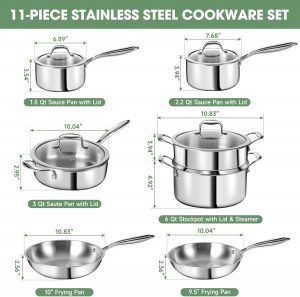 3 Ply Stainless Steel Pot and Pan S...