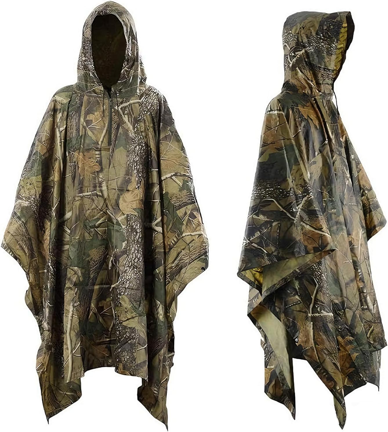 Waterproof Rain Cape Raincoat, Infreecs Rain Poncho for outdoor Camping Military cycling traveling, Hooded Rainwear with Emergency Grommet Corners for Shelter Use