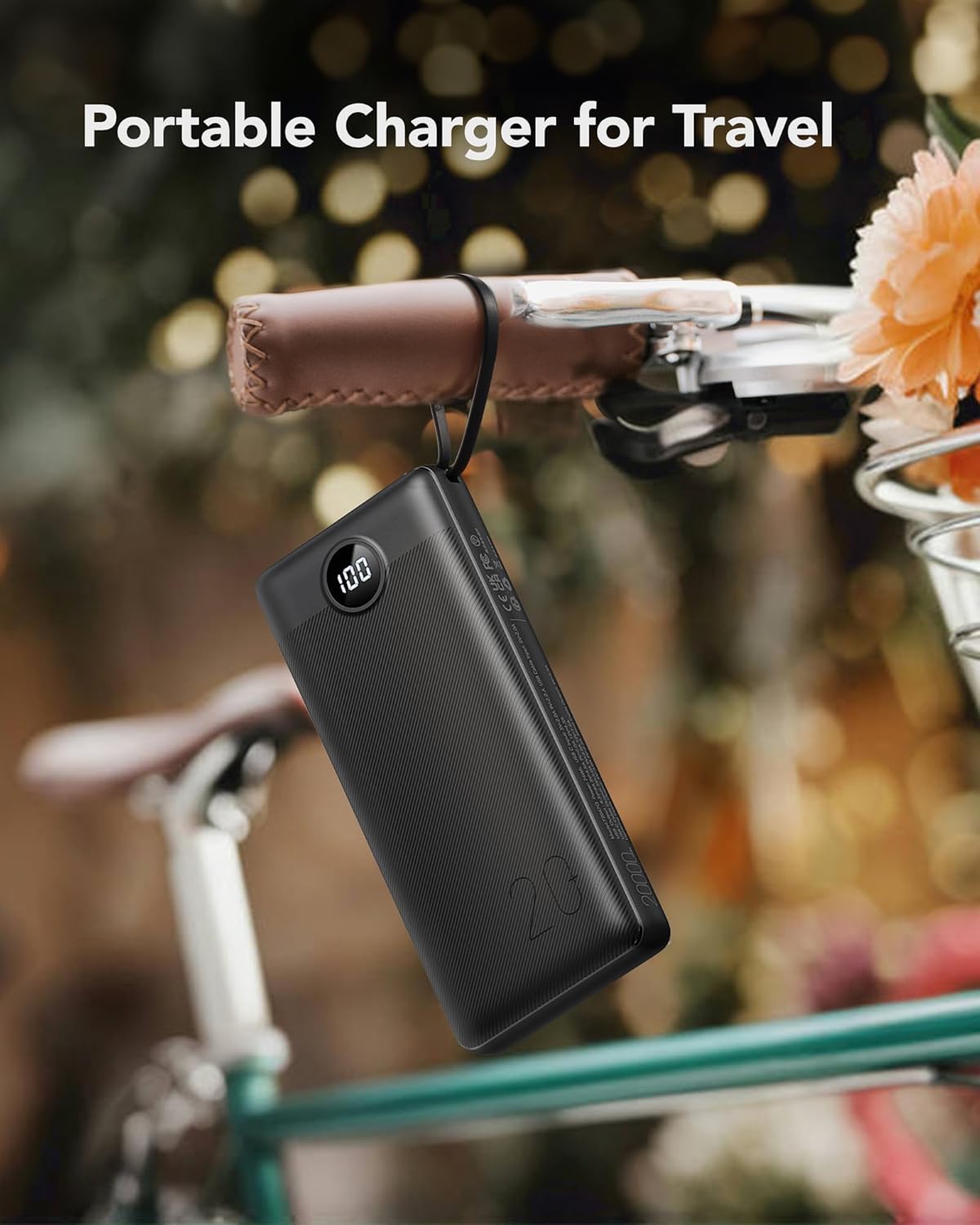 VRURC Portable Charger 20000mAh with Built in Fast Charging Cables,Power Bank PD 18W QC 3.0 Quick Charge USB C Battery Pack with 5 Outputs & 2 Inputs Compatible with Smart phones - Image 10