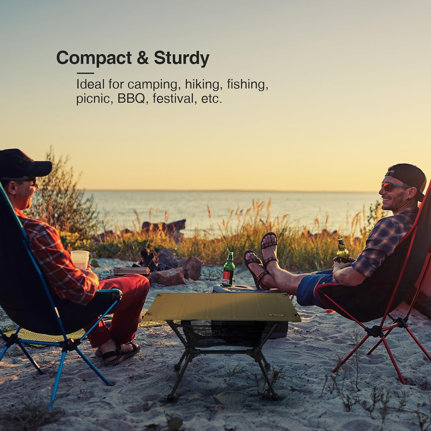 ONETIGRIS Dipper Camping Table, Lightweight Portable Folding Table with Mesh Storage Net, High/Low Options, Ideal for Camping, Hiking, Tailgating, Beach, Picnic, Travel, Backyard - Image 9