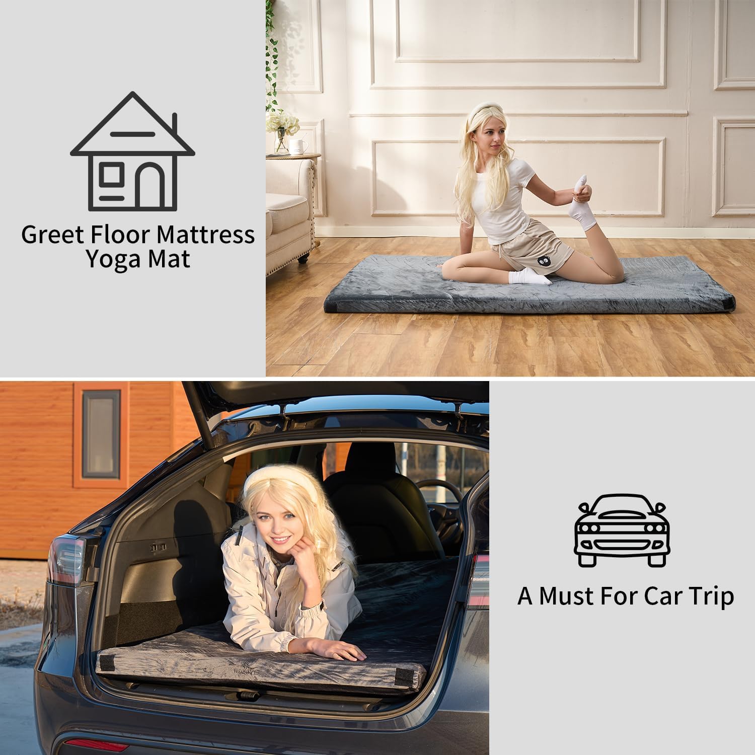 Memory Foam Camping Mattress With Waterproof Velvet Cover,Travel Car Camping,Portable Roll Up Mats,Twin/Single/Cot Size | Indoor Floor Mats, Guest Bed Pads with Carry Bag Removable Cover - Image 7
