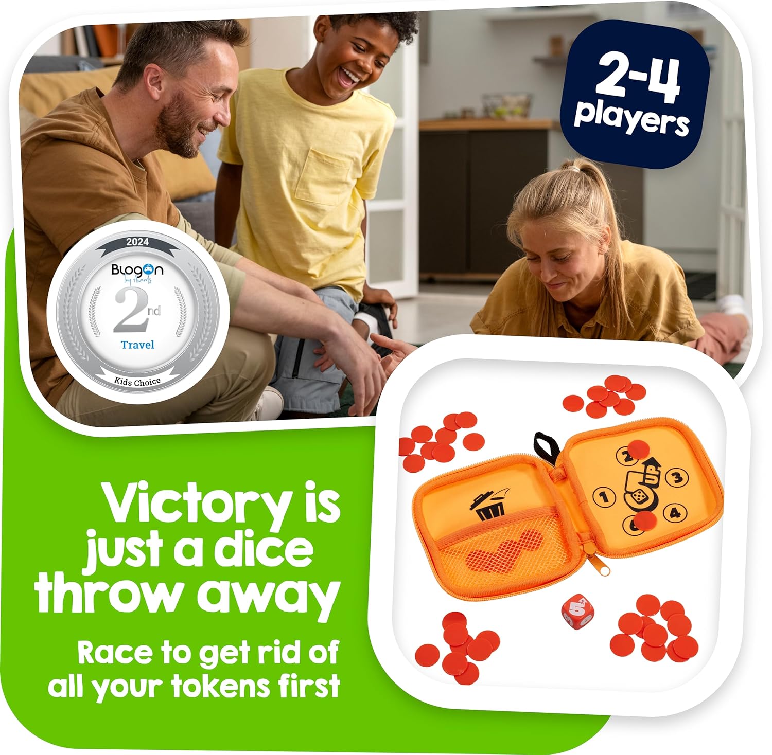 TOMY Games 5 Up - Addictive Travel Game - Fun Family Game for Kids and Adults - 2-4 Player - Push Your Luck Dice Games - For 5+ Year Olds - Family Trips and Birthday Gifts Idea - Image 3