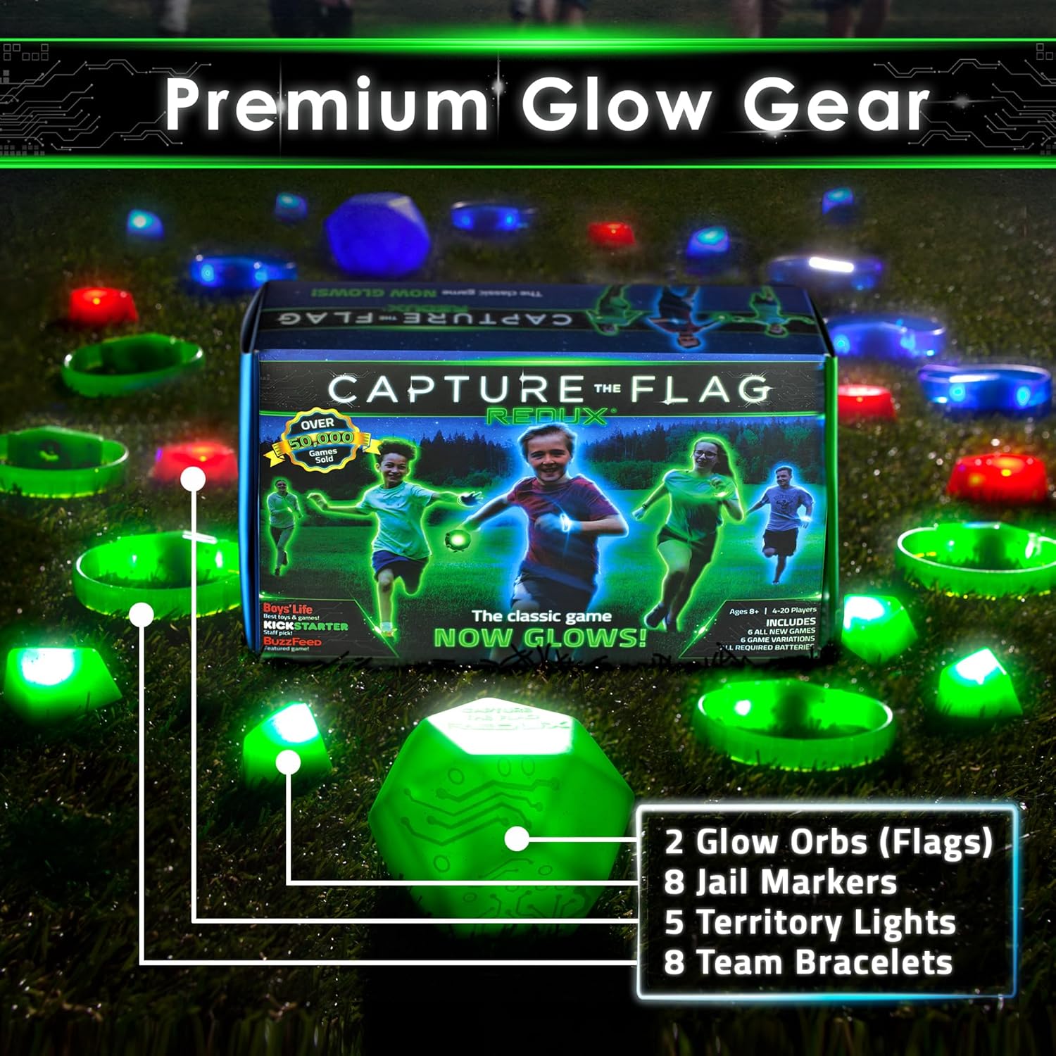 Redux: The Original Glow in The Dark Capture the Flag Game | Ages 8+ | Outdoor Games for Kids and Teens | Birthday Gift | Party Games for Kids 8-12+ | Alternative to Laser Tag Guns and Flag Football - Image 3