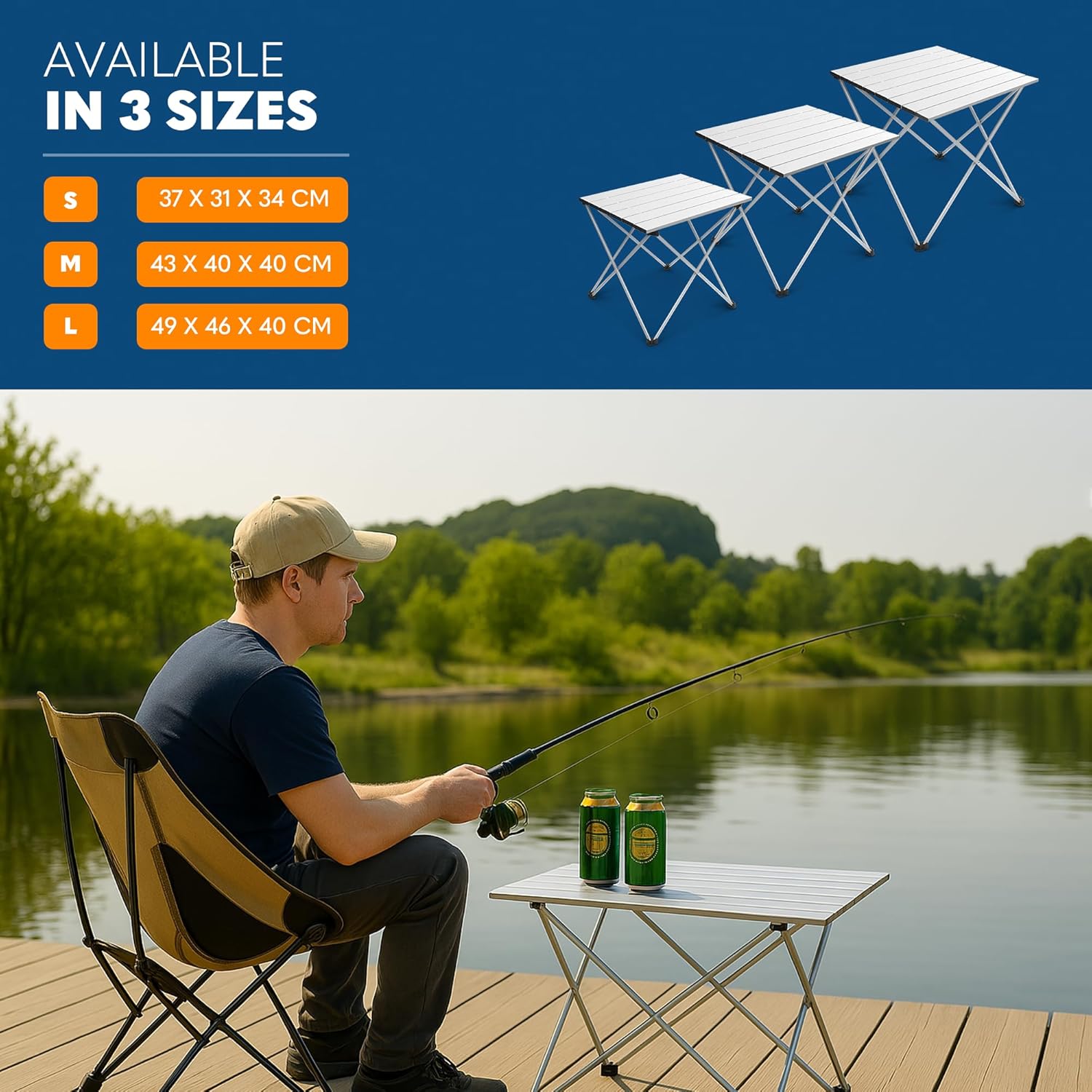 Voyager Camping Table – Foldable Outdoor Table with Adjustable Height, Extra Storage, Quick Setup, Lightweight & Durable – Compact Table for Camping, Picnic & Travel – medium 43x40x40cm - Image 7