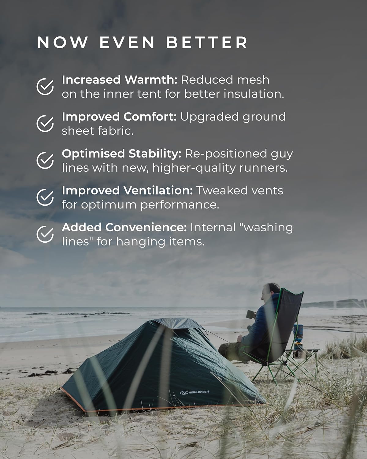 Highlander Blackthorn 1 Person Tent – Lightweight & Waterproof. 4 Season Tent for 1 Person. Quick And Easy Pitch Ultra Low-Profile for Hiking, Fishing, Cyclists & Backpacking - Image 3