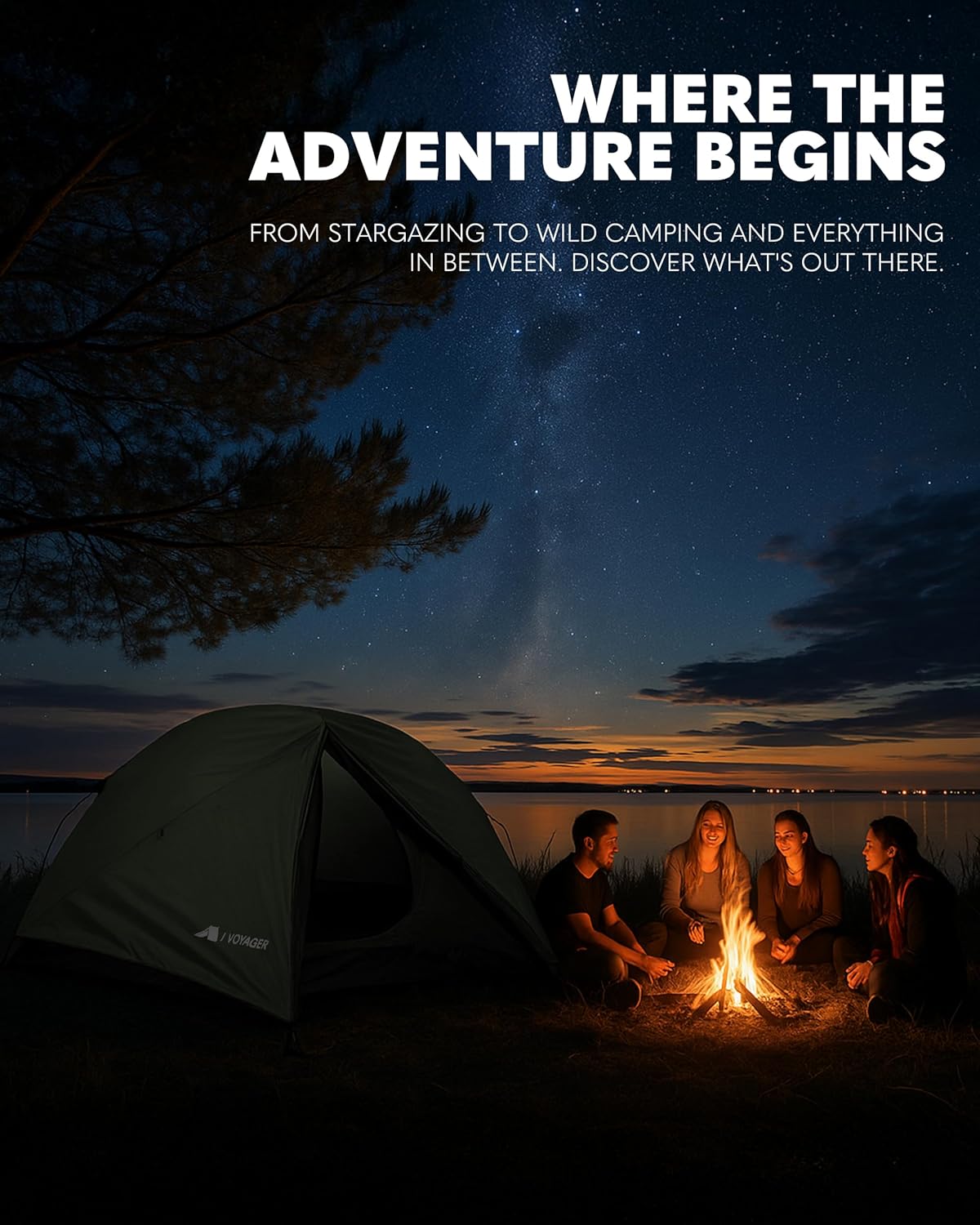 Voyager 2 Man Tent - Waterproof, Windproof, Quick Setup, Spacious 2-Person Camping Tent, Durable, Lightweight Outdoor Shelter, Ideal for Hiking, Backpacking, Camping- 225x135x110cm - Image 9