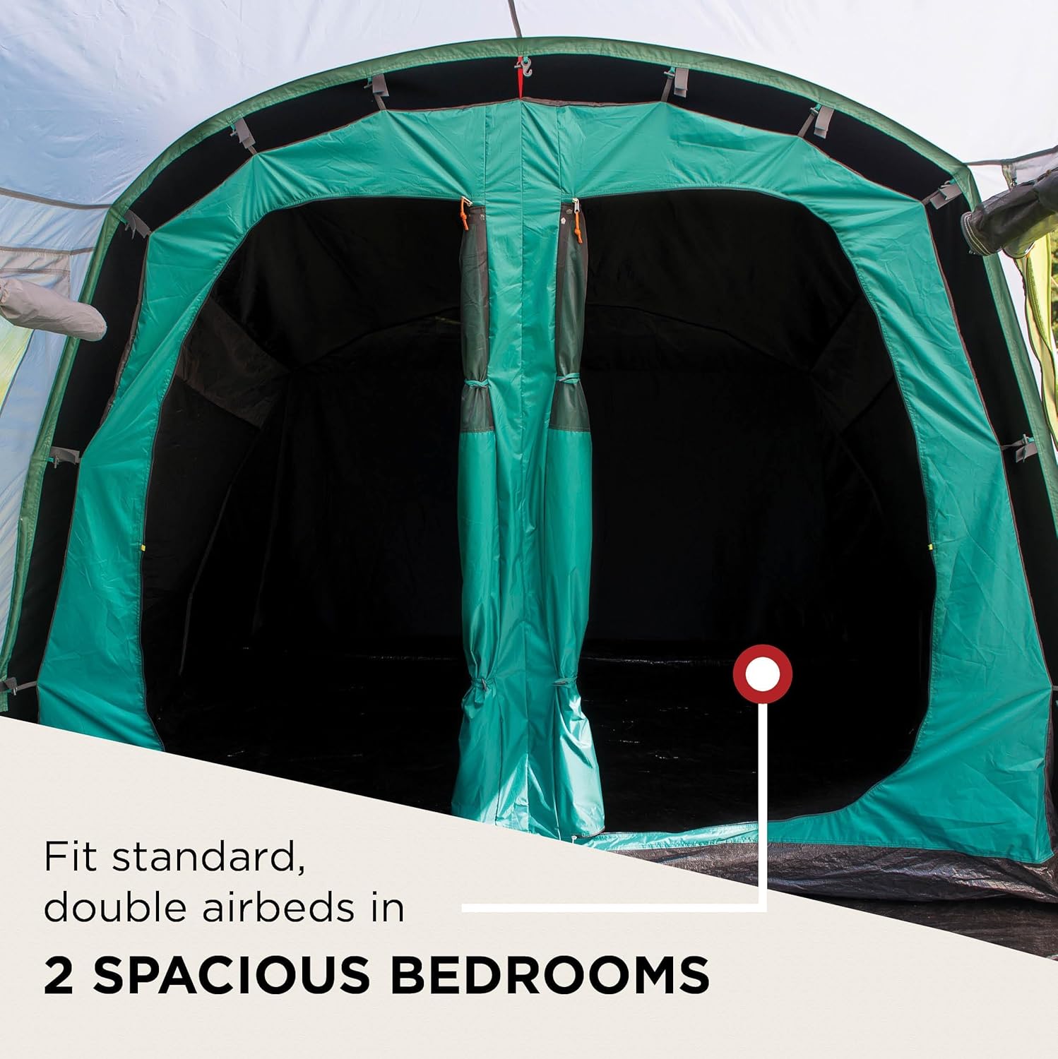 Coleman Oak Canyon 4 BlackOut Tent | 4 Man Family Tunnel Tent with 2 Special Darkened Bedrooms and Living area | 4 Person Camping Tent | 4500mm Waterproof | Sewn-in Groundsheet - Image 5