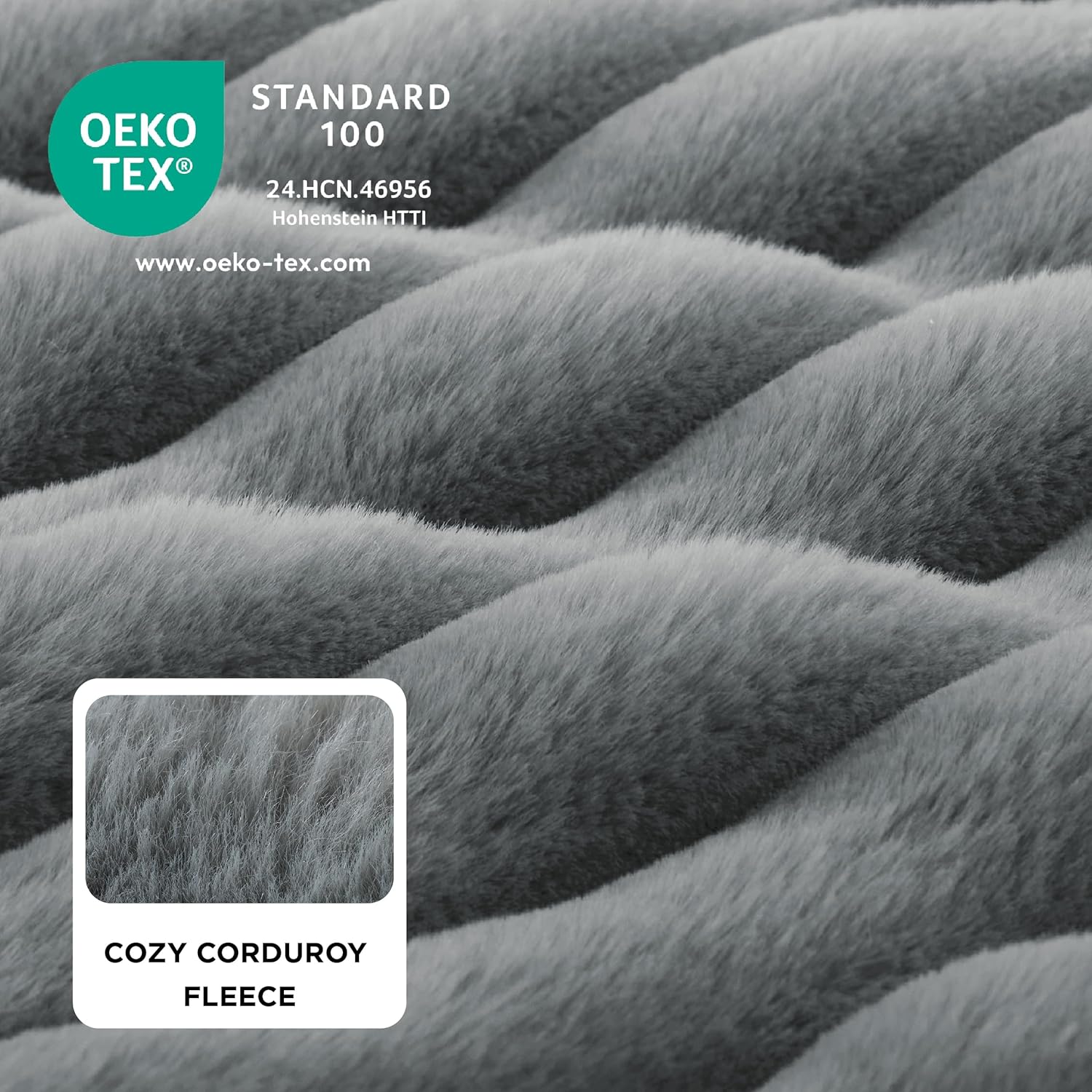 Bedsure Orthopedic Dog Beds Large - 122x89x20cm Waterproof Memory Foam Dog Sofa with Sides, Non-Slip Bottom and Egg-Crate Foam Large Pet Couch Sofa with Washable Removable Corduroy Cover, grey - Image 2