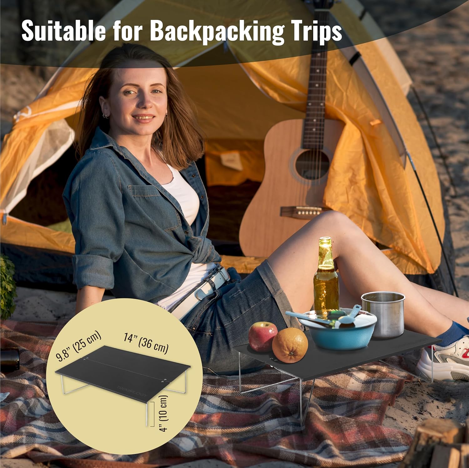 TREKOLOGY TALU Mini Camping Table – Compact, Portable, Folding Camp Table for Hiking, Backpacking, Beach, and Outdoor Use (Black) - Image 5