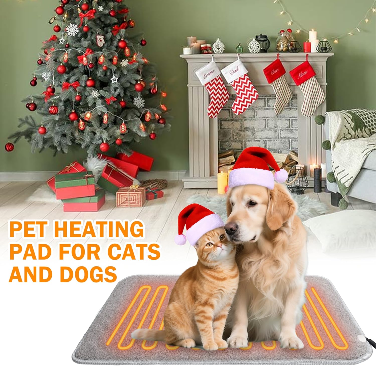 TEOV Pet Heating Pad 60 x 90 cm, with 4 Timing Settings & 20°C-55°C Temperature, Safe Waterproof Heating Pad Pet Indoor Heating Blanket for Cat Dog - Image 7