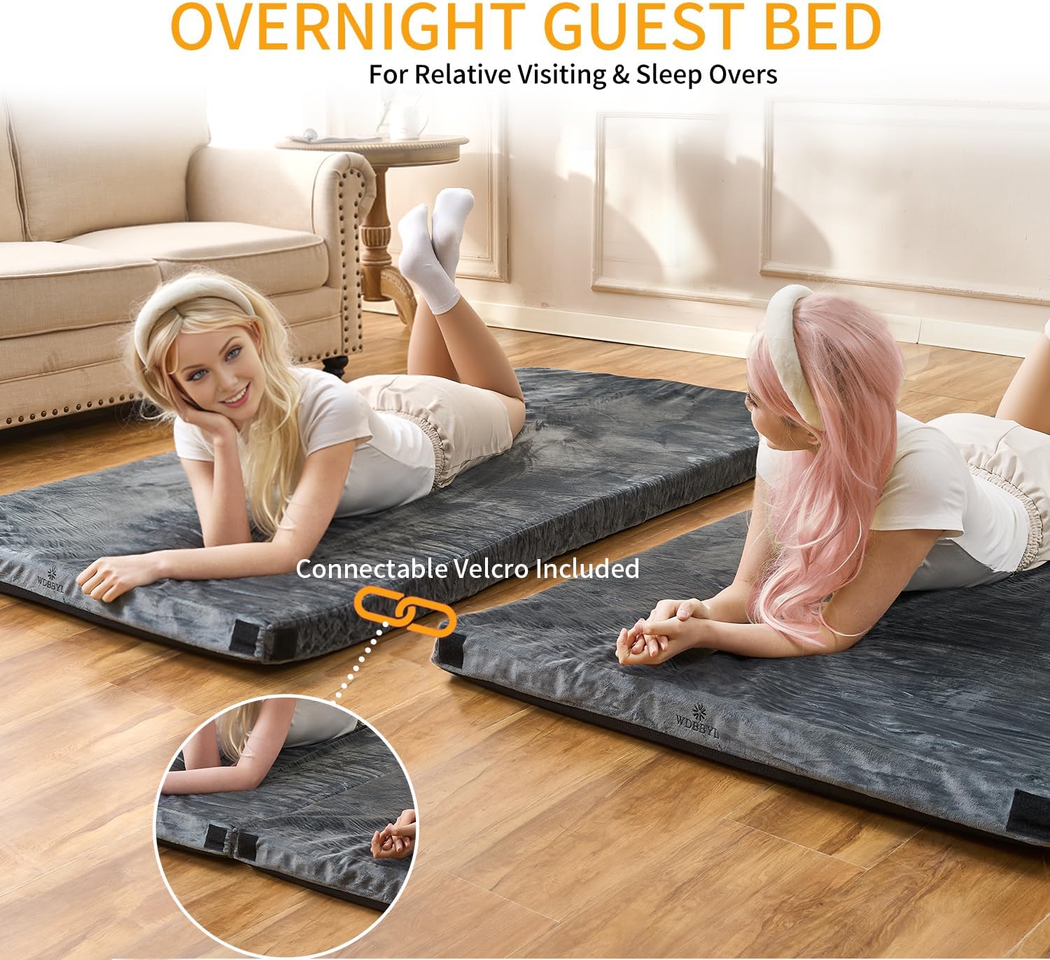 Memory Foam Camping Mattress With Waterproof Velvet Cover,Travel Car Camping,Portable Roll Up Mats,Twin/Single/Cot Size | Indoor Floor Mats, Guest Bed Pads with Carry Bag Removable Cover - Image 6