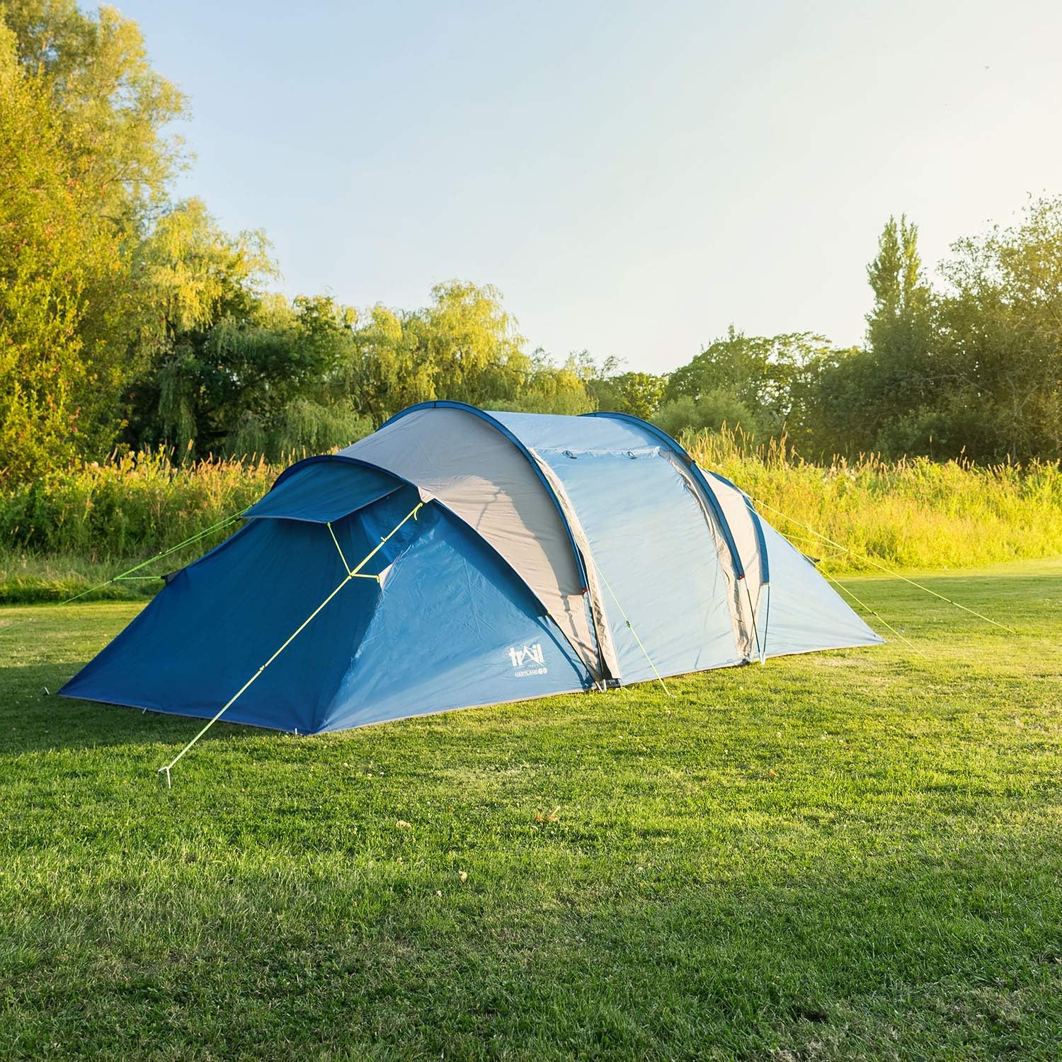 Trail Hartland 4 Man 2 Room Tent With Living Area and Awning, 3000mm Waterproof Rating, Tunnel Tent with Dark Zone Bedroom Technology, Family Camping, Bag Included (420cm x 210cm x 140/115cm) - Image 8