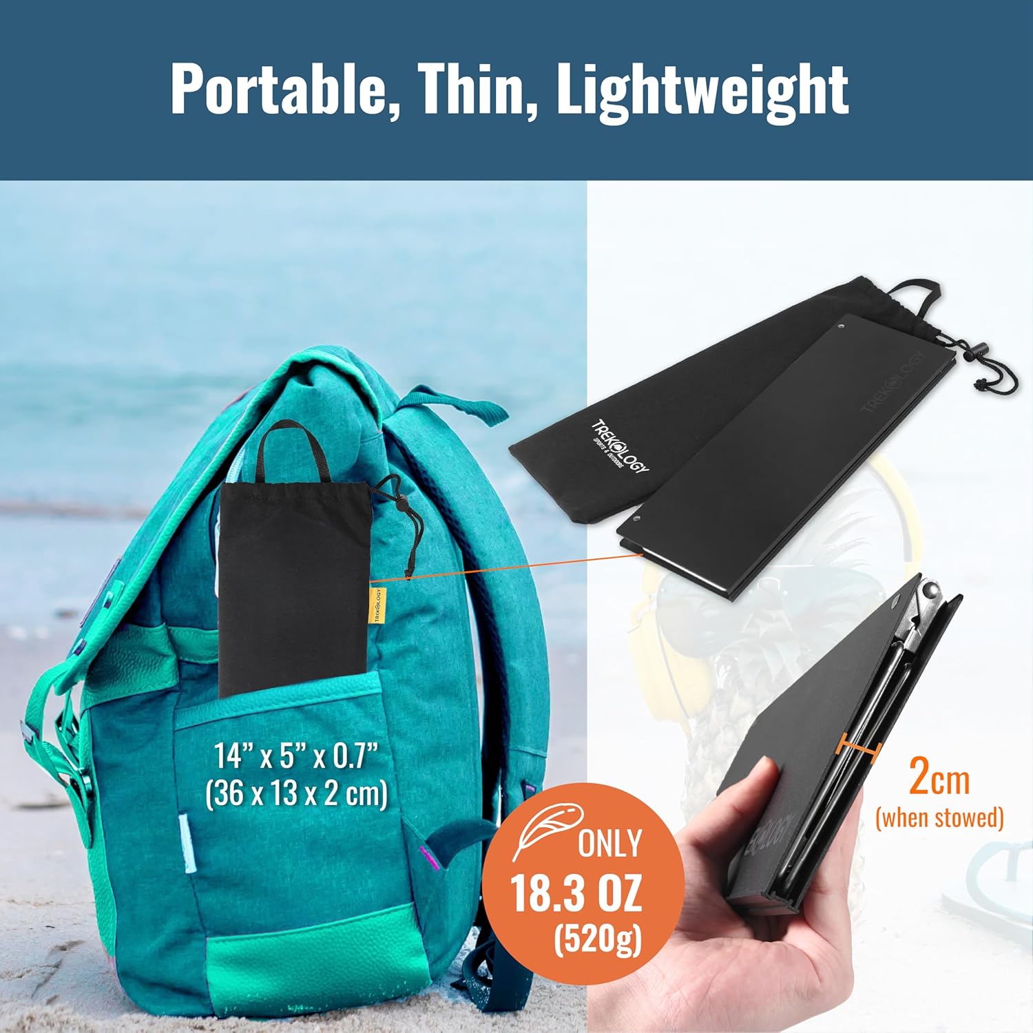 TREKOLOGY TALU Mini Camping Table – Compact, Portable, Folding Camp Table for Hiking, Backpacking, Beach, and Outdoor Use (Black) - Image 4