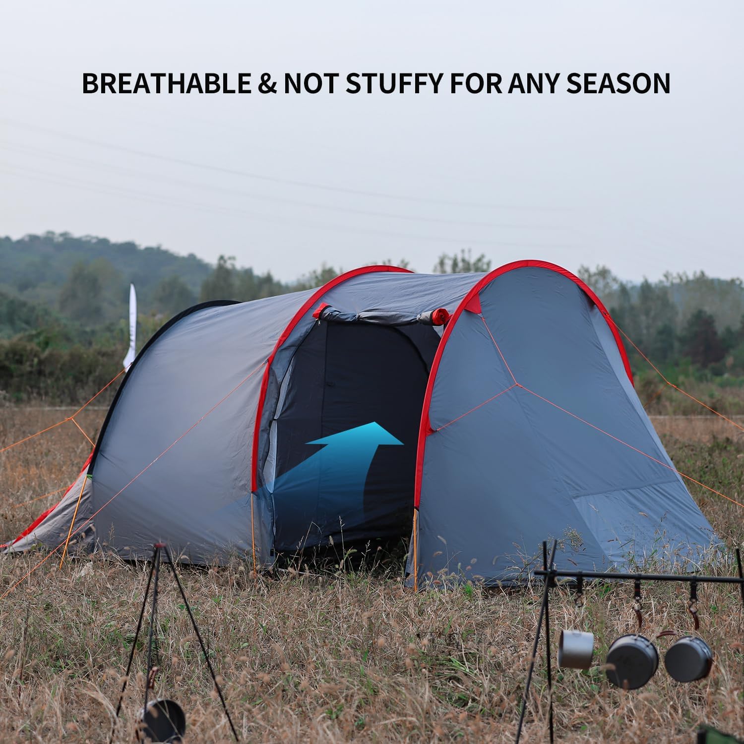 2-Person Camping Tent, Waterproof, Instant Family Tent, Lightweight, for Backpacking, Hiking, Easy Setup - Image 7