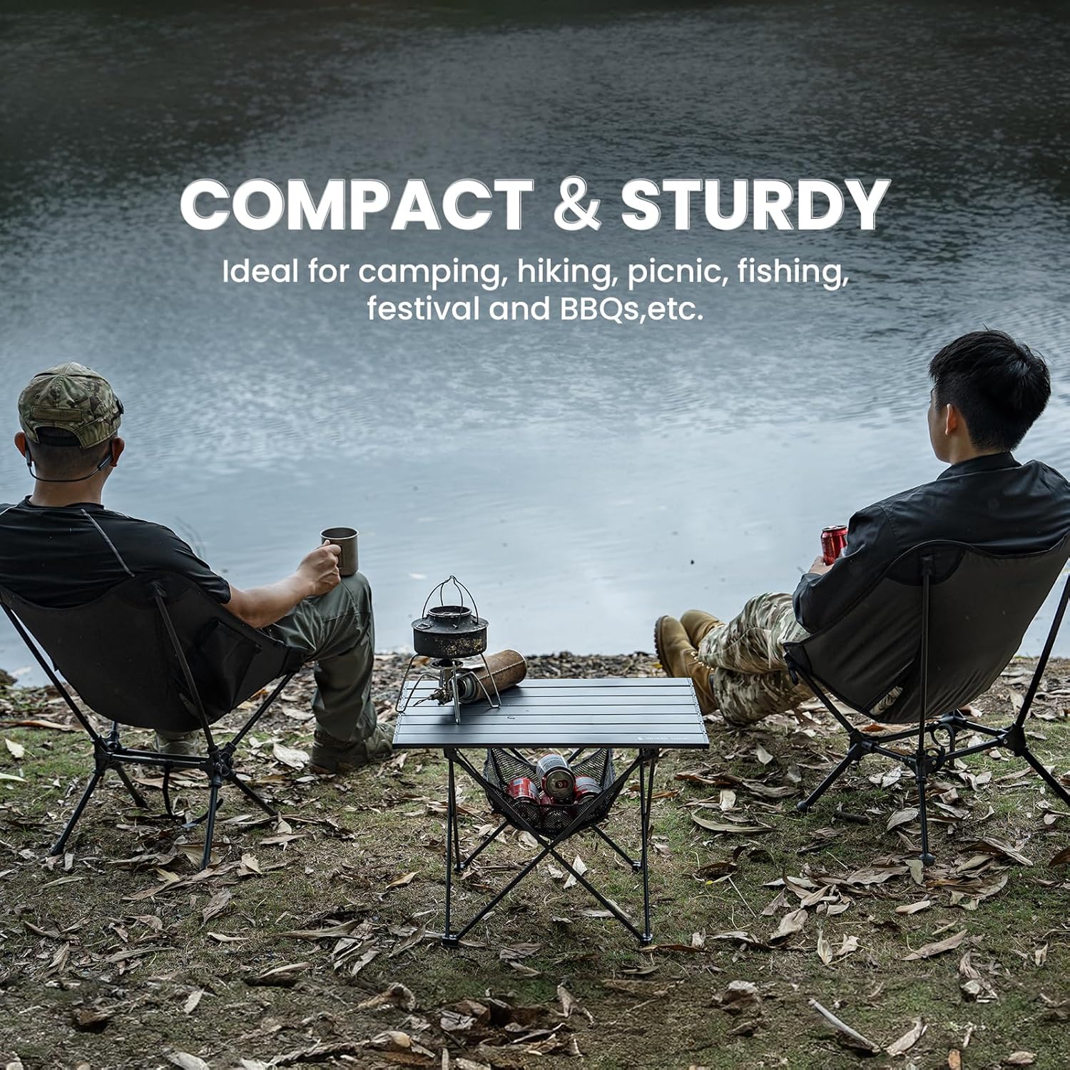 OneTigris SWIFLY Portable Camping Table, Lightweight Folding Beach Table with Storage Net & Carry Bag for Outdoor Cooking, Hiking, Fishing, Picnic, Travel - Image 8