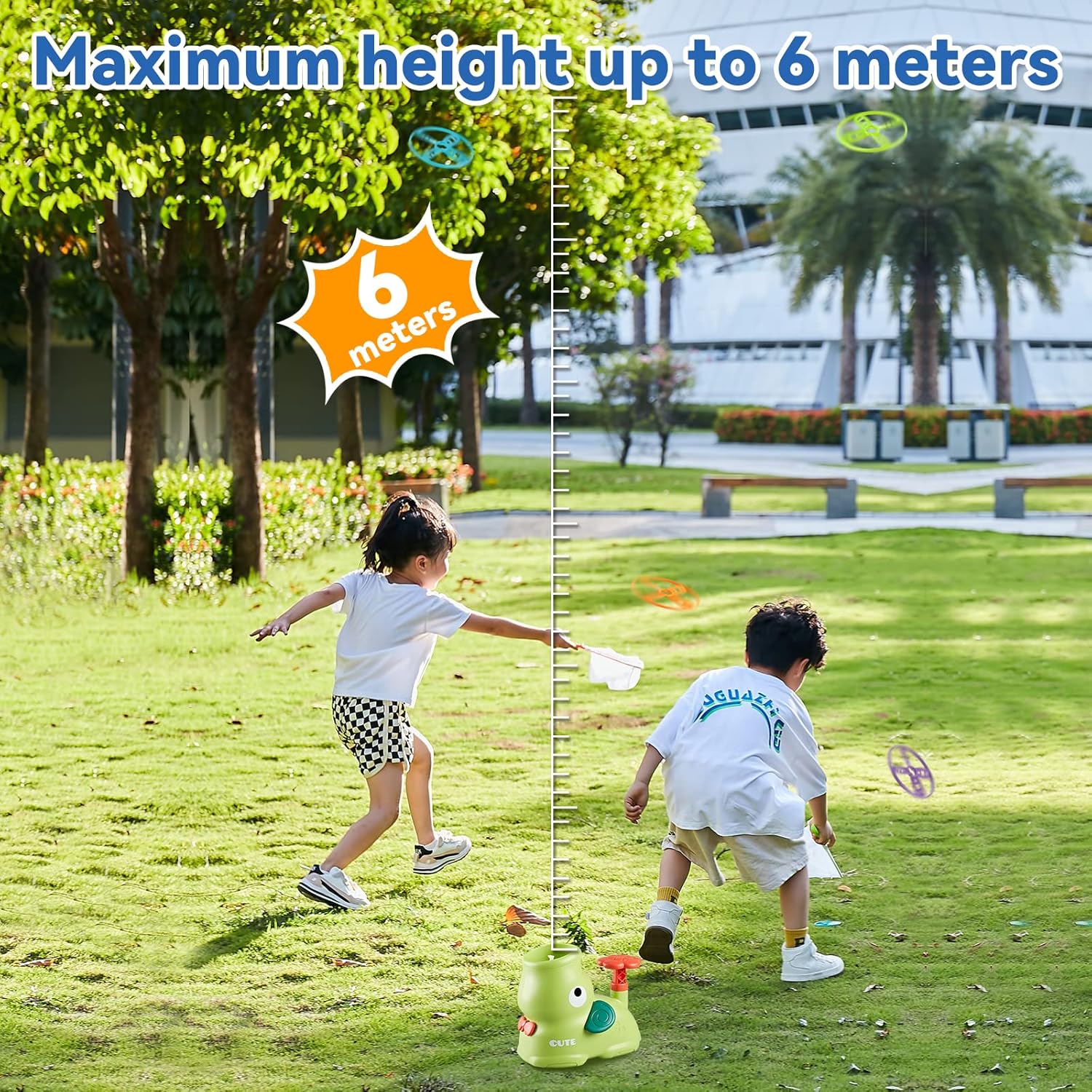 Kids Outdoor Toys, Autism Sensory Equipment, Garden Toddler Toys for 3 Years Old Boys and Girls, Flying Disc Launcher Toy with 24 Saucers, Outdoor Games for Kids 4-8, 8-12 - Image 6