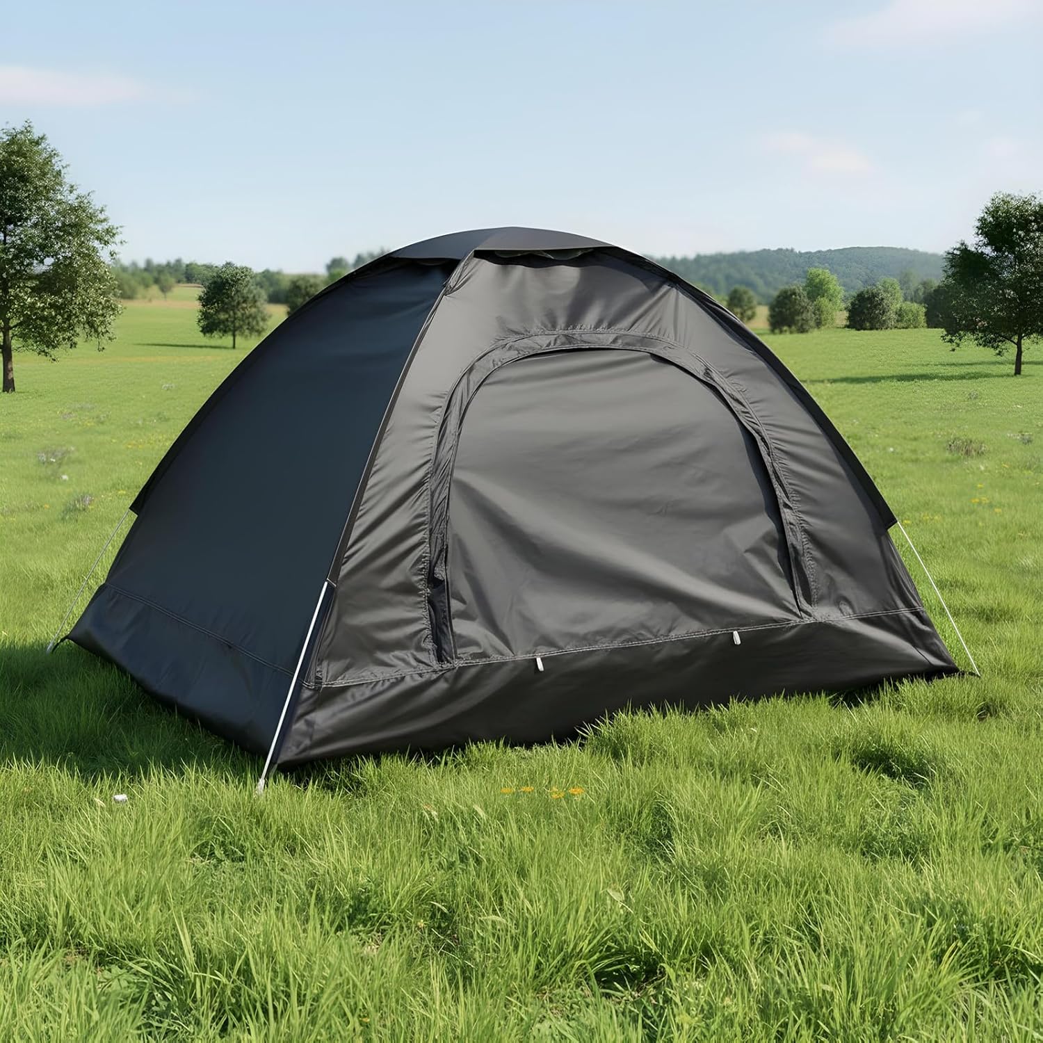 OHS Tent Black, 2 Man Tent Waterproof Easy Setup Lightweight Camping Tent Tents Windproof Outdoor Pop Up Dome Tents Suitable for Traveling Beach Camping Hiking Mountaineering - Image 3