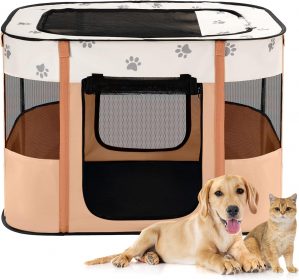 Avont Portable Dog Cat Playpen, Fol...