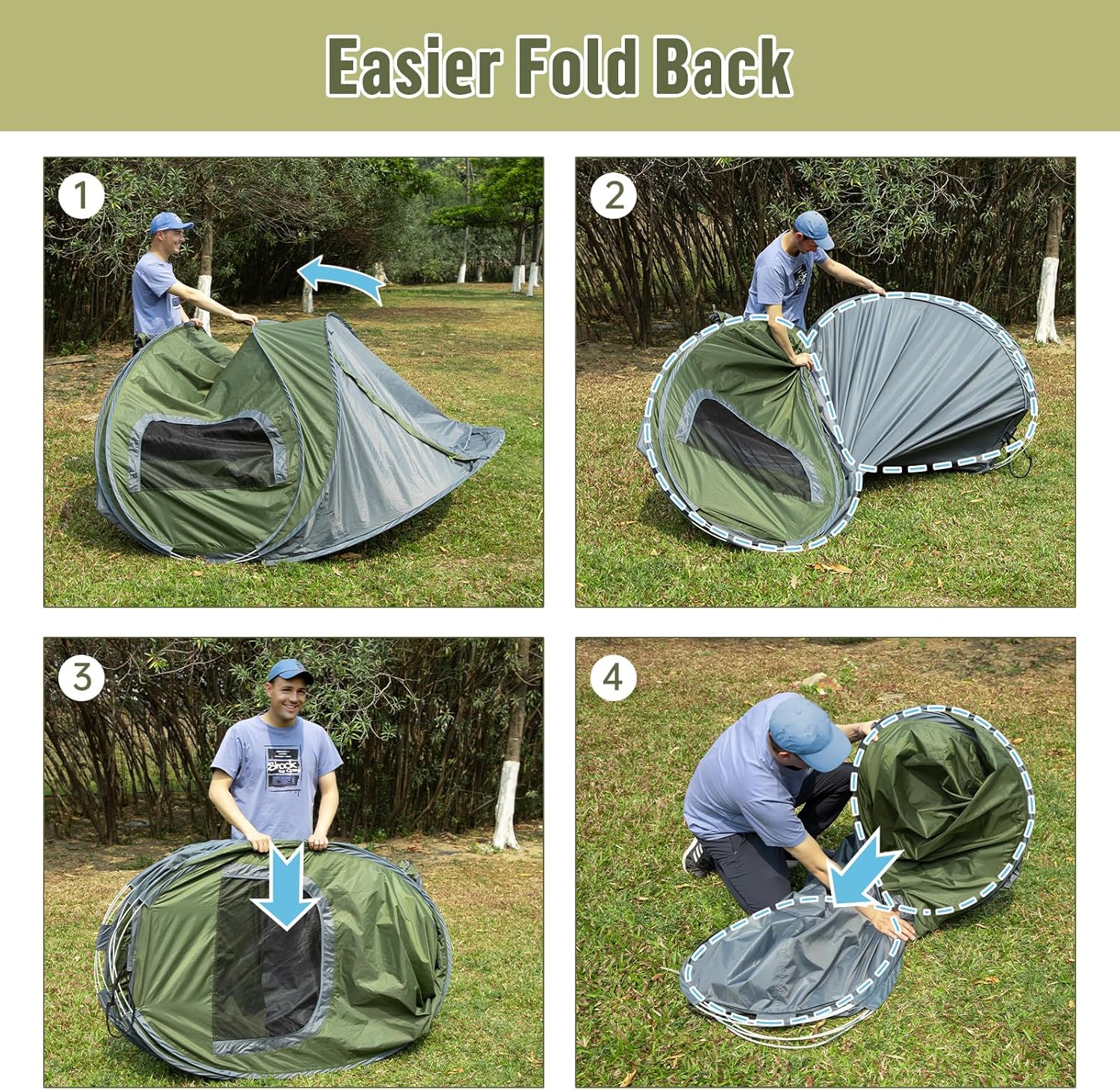 Night Cat Pop Up Tent 2 4 Person: Waterproof Camping Tent Easy Setup for Picnic Festival in Park Backyard Garden - Image 2
