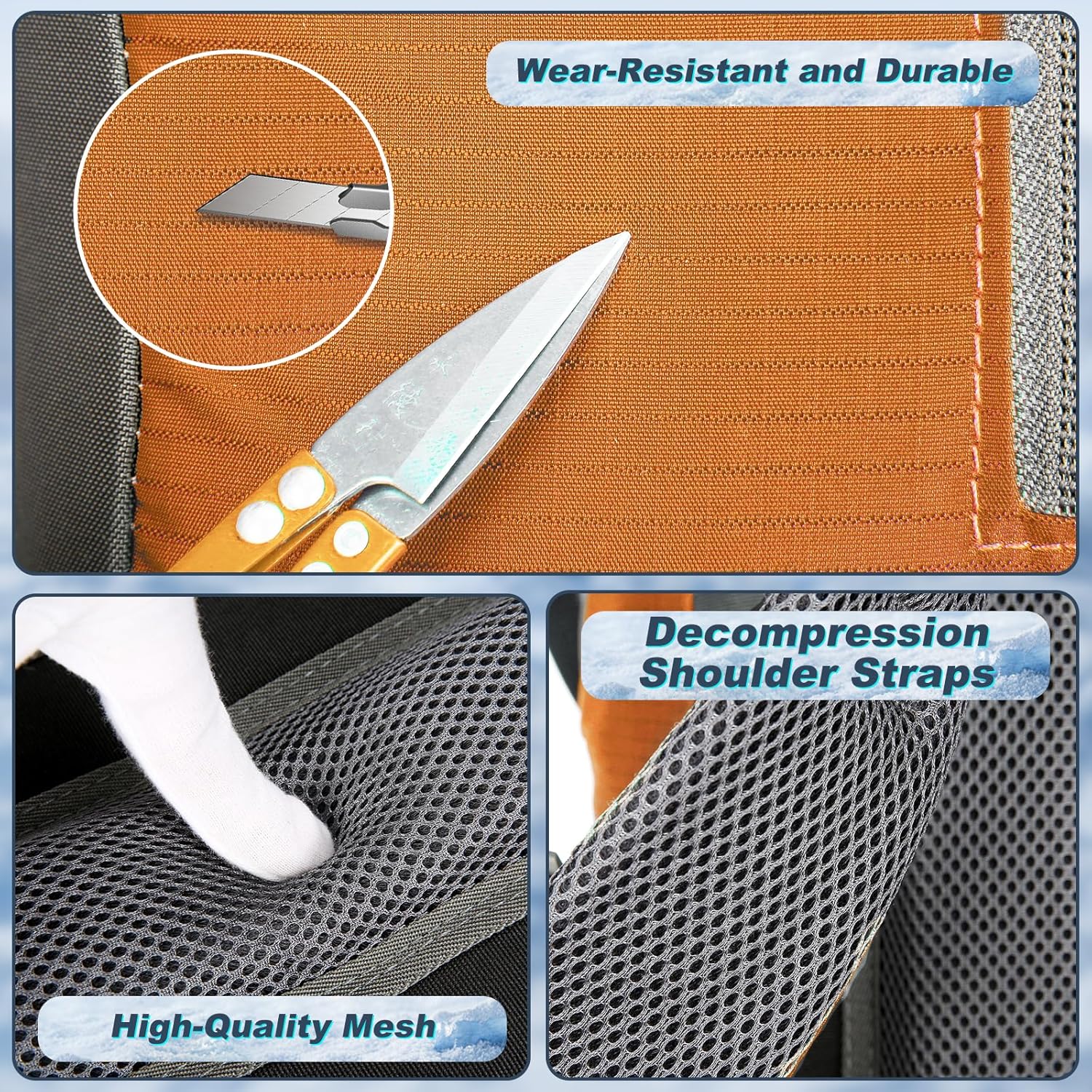 Durable 70L Hiking Camping Backpack with Waterproof Rain Cover, Lightweight Outdoor Sport Travel Daypack 65L+5L Rucksack for Climbing Touring Ultralight High-Capacity for Men and Women (Orange) - Image 5