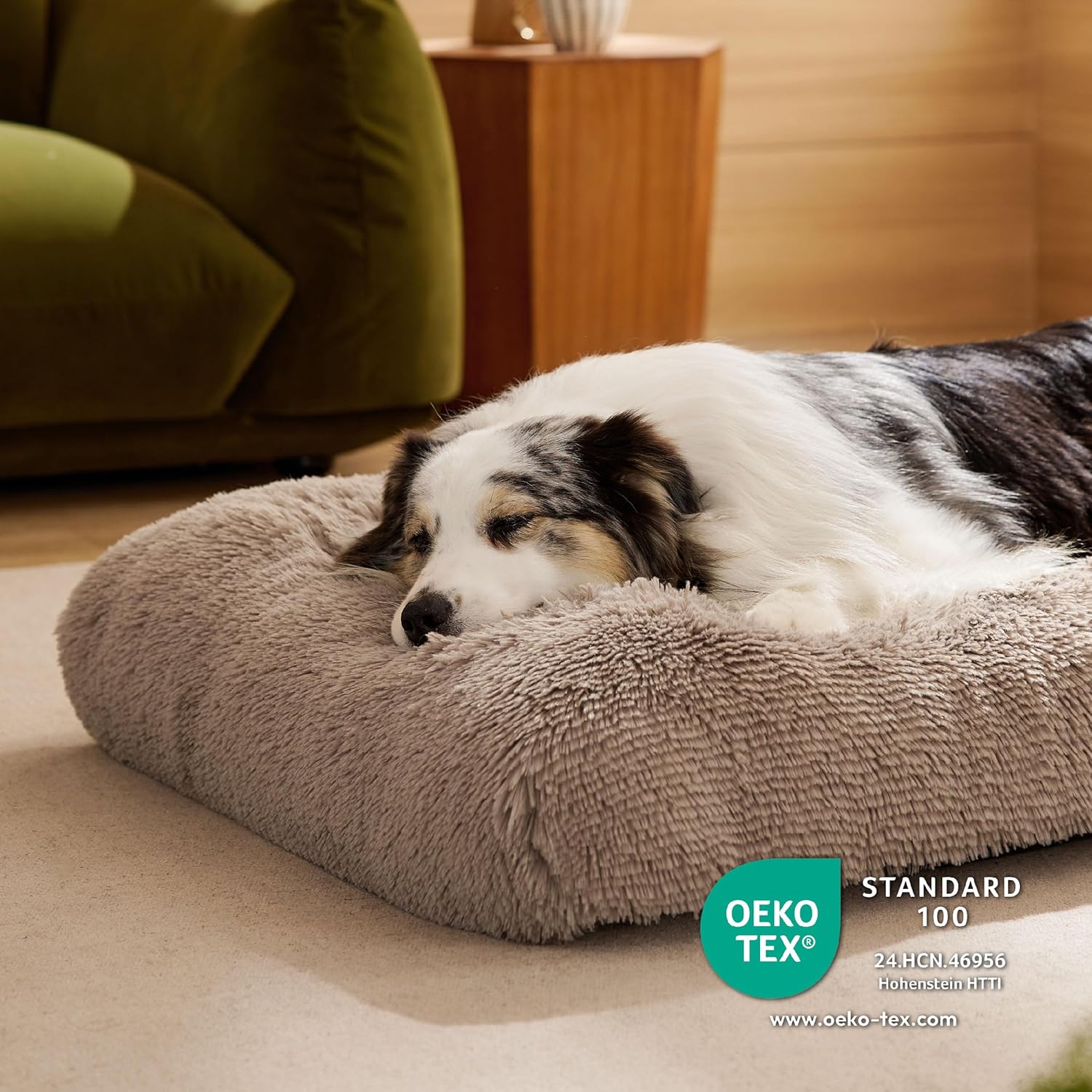 Bedsure Dog Crate Bed Extra Large - XL Fluffy Dog Crate Mattress Washable with Anti Slip Bottom,Anxiety Pillow Cushion for XLarge Pets, Camel, 104x69cm - Image 3