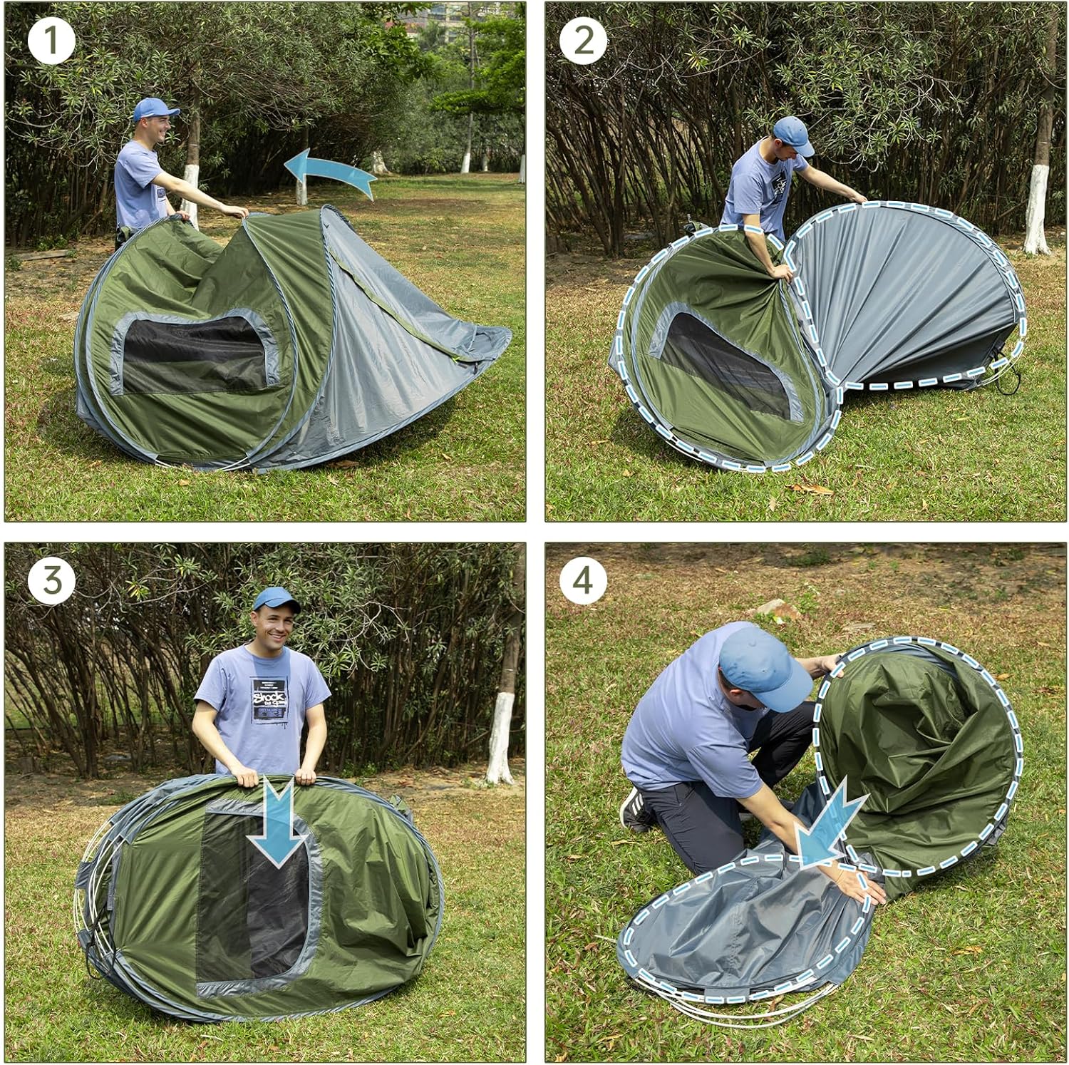 Night Cat Pop Up Tent 2 4 Person: Waterproof Camping Tent Easy Setup for Picnic Festival in Park Backyard Garden - Image 6