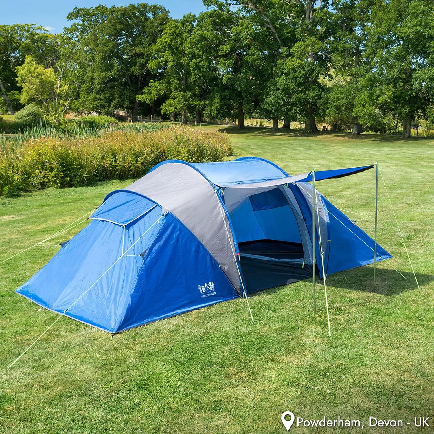Trail Hartland 4 Man 2 Room Tent With Living Area and Awning, 3000mm Waterproof Rating, Tunnel Tent with Dark Zone Bedroom Technology, Family Camping, Bag Included (420cm x 210cm x 140/115cm) - Image 2