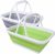 REDCAMP 9L Collapsible Washing up Bowl with Handles, 2 Pack Foldable Camping Bowl Multipurpose Outdoor Basin, Portable Folding Sink for Camping Hiking Travel Home, Grey & Green