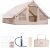 VEVOR Inflatable Tents for Camping, 5-8 Person Easy Setup Blow up Tent with Hand Pump, 300D Oxford Glamping Tent with Stove Jack 2 Doors & 4 Mesh Windows, Storage Bag Included for Easy Taking