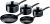 Tefal Induction Non‑Stick Coating 5‑Piece Cookware Set, 16/18/20 cm Saucepans + 22/28 cm Frying pans, Thermo‑Signal, Glass Lids, All Hobs including Induction, Black – G155S54