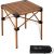 Lightweight Aluminum Folding Square Table, Roll Up Top Portable Camping Table, Small Folding Table Metal for Beach, Picnic, Backyards, Tent (Woodgrain, 15.8 x 15.8 x 15.8in)