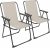 Harbour Housewares Folding Beach Chairs – Beige – Pack of 2 – Metal Outdoor Patio Seat Lightweight Portable Deck Chair for Picnic, Garden, Camping, Fishing