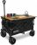 MoverX 200L Camping Trolley on Wheels, Table Folding Wagon, Portable Camping Cart, Foldable Trolly for Festival Beach Outdoor Garden Picnic Shopping Fishing, Wide Wheels, Adjustable Handle, Black