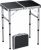 EYPINS Folding Camping Table 58×40 cm, Max Height 70cm Aluminum Picnic Table 3 Heights Adjustable, 2ft Portable Table Lightweight with Carry Handle for Catering Buffet and Garden, Silver