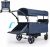 Infant Master Collapsible Wagon with Canopy and Large Wheels – All-Terrain Heavy Duty Folding Cart for Sports, Shopping, Camping – 400L Capacity, Adjustable Handle, 2 Child Restraints, Blue