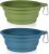 SLSON 2 Pack Dog Collapsible Bowl Large Portable Dog Bowl Pet Feeding Bowl Dog Food Water Bowl Pet Travel Bowl with Carabiner for Pet Indoor and Outdoor Activity (Navy + Dark Green)