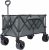 Panana Folding Utility Wagon Cart with All-Terrain Wheels, Heavy-Duty Steel Frame Trolley, 230L Storage Capacity, 180kg Load Capacity, Foot Brake System, Collapsible Design (Grey)