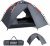 Camping Tent, 3 Man Instant Pop Up Tent Waterproof Three Layer Automatic Dome Tent, Large Lightweight 4 Seasons Tent, Backpacking Tent with Removable Rain-Fly 2 Extensible Porch for Camping