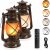 KINGLEAD LED Vintage Lanterns, 4 Light Modes Dimmable, Outdoor Hanging Lanterns LED Waterproof with Flame Effect USB Rechargeable Suitable for Garden, Christmas, New Year 2pcs