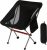 SHALLWE Ultralight Portable Camping Chair,Aviation Aluminum Frame Compact Folding Chairs,300lbs Capacity with Wide Feet and Storage Bag,Suitable for Camping,BBQ,Hiking,Beach,Lawn(Black)