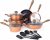 Non Stick Pots and Pans Set – Induction Hob Pots Set – 15pcs Kitchen Cookware with Lids – Cooking Copper Saucepan Pots – by Nuovva