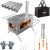 UNHO Camping Tent Stove: Portable Wood Burning Stove Stainless Steel Outdoor Cooking Heater Log Burner with 7 Chimney Pipes for Tent Shelter Garden Silver