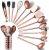 Copper Kitchen Utensils Set,13 Pieces Stainless Steel Cooking Utensils Set With Titanium Rose Gold Plating,Kitchen Tools Set With Utensil Holder For Non-Stick Cookware Dishwasher Safe (13 Packs)