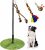 Tether Outdoor Dog Toy,Interactive Exercise Game in Yard Park Tug of War for Large Medium Small Dog Puppy with 2 Rope Toy and Bell Pull Chase and Solo Play