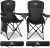 Vivo Technologies Set of 2 Lightweight Folding Portable Camping Chair with Cup Holder and Side Pocket Outdoor Folding 120kg Capacity, Fishing, Picnics and Travel Black