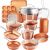 Gotham Steel Hammered Copper Collection – 20 Piece Premium Cookware and Bakeware Set with Nonstick Copper Coating, Includes Skillets, Stock Pots